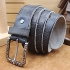 Men's Vintage Distressed Top Layer Pure Cowhide Leather Belt 77785842U
