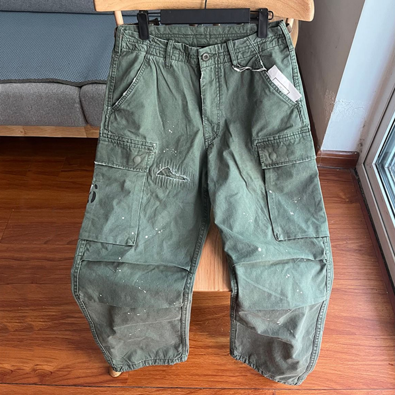 【24-hour shipping out】Men's Loose Large Pocket Wear-resistant Cargo Paratrooper Pants 35879567Z