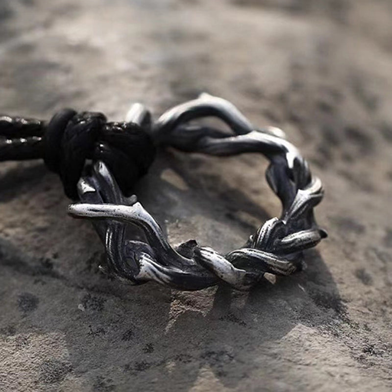 Men's Vintage Design Thorn S925 Silver Pendant Necklace MTA3040F9M