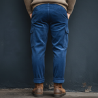 Men's Classic Royal Blue Corduroy Cargo Pants MTA0154K1U