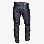 Men's Vintage Multi-Pocket Slim Fit Faux Leather Pants (Belt Excluded) 04018447M