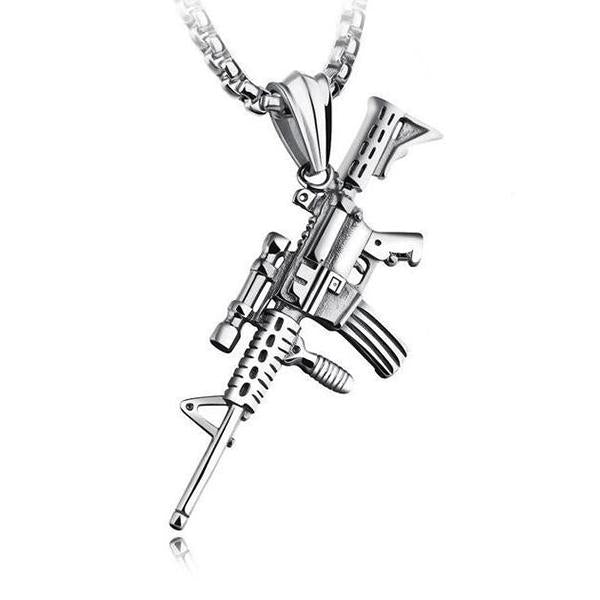 SUBMACHINE GUN PENDANT NECKLACE 00268572M