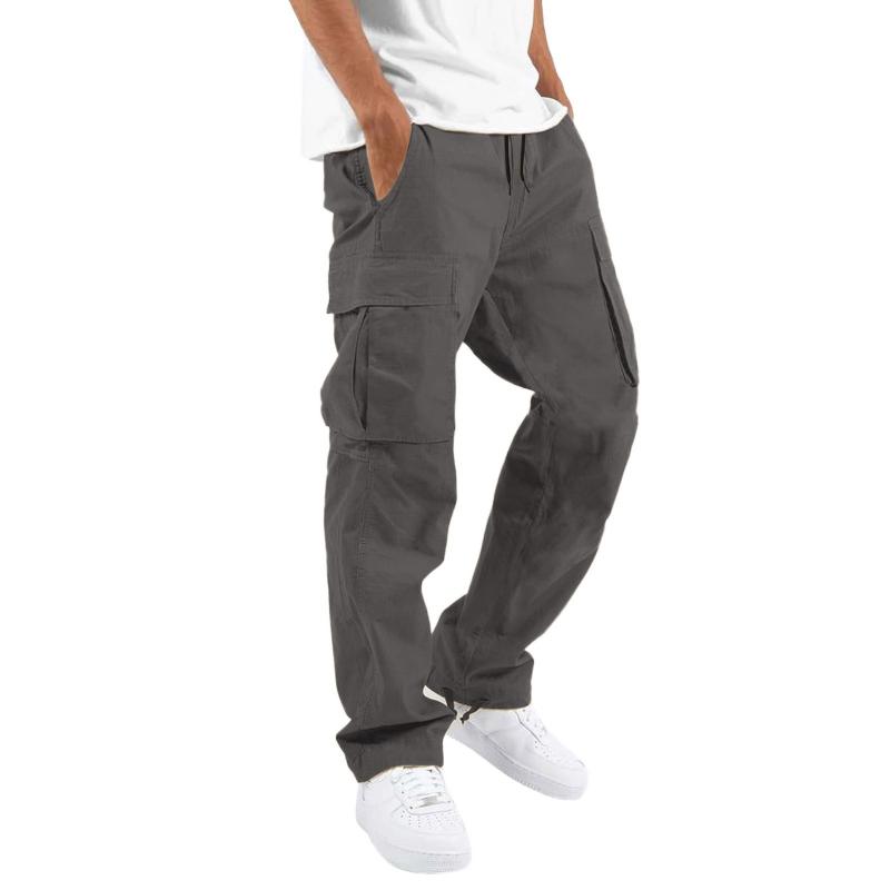 Men's Casual Drawstring Multi-pocket Cotton Blend Cargo Pants 97400513M