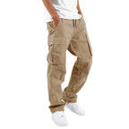 Men's Casual Drawstring Multi-pocket Cotton Blend Cargo Pants 97400513M